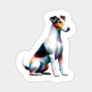 Colorful Smooth Fox Terrier in Artistic Splash Style Magnet