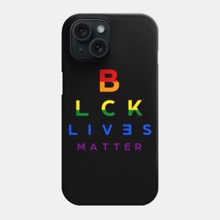 BLCK LVS MTTR can you read it rainbow text Phone Case