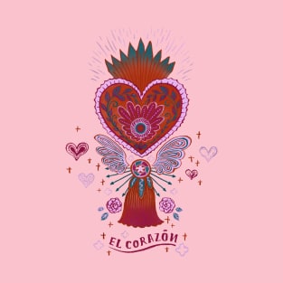 Mexican Heart Tassel (Corazon) - Pink T-Shirt