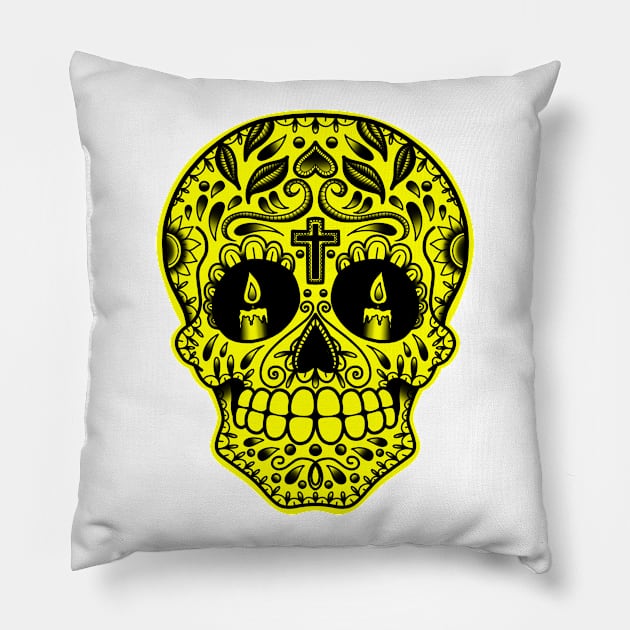 HomeSchoolTattoo Sugarskull Pillow by HomeSchoolTattoo