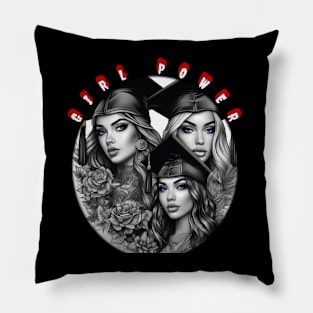 Girl power, 3 violet eyed graduates Pillow