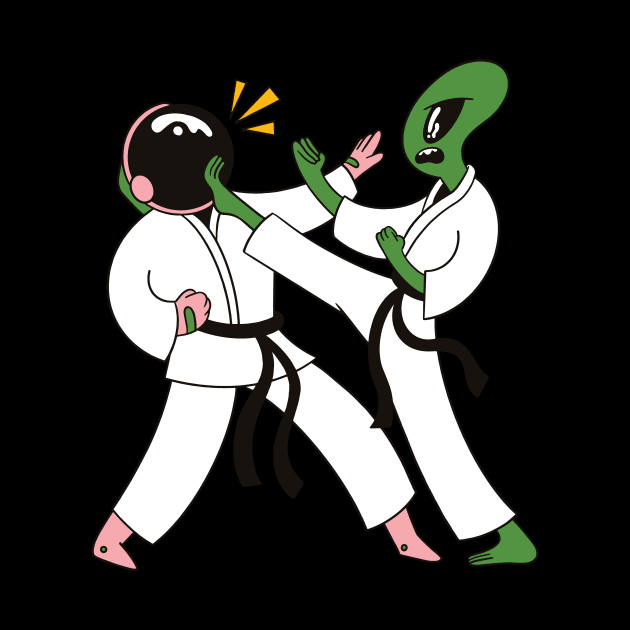 Astronaut Alien Karate Martial Arts Karatelife by OfCA Design