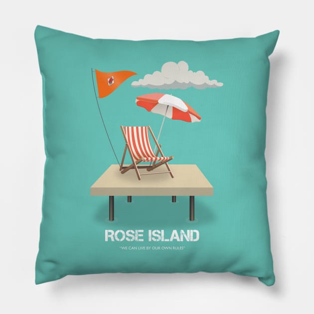 Rose Island - Alternative Movie Poster Pillow by MoviePosterBoy