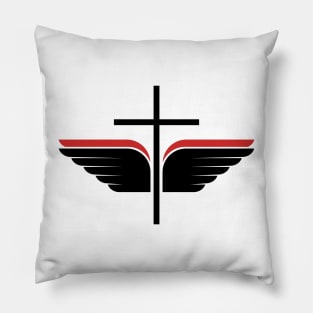 Cross of Jesus Christ and wings - a symbol of the Spirit Pillow