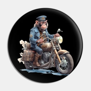 Monkey Biker Retro Motorcycle Pin