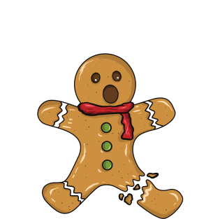 Oh Snap! Gingerbread Man with Broken Leg Magnet