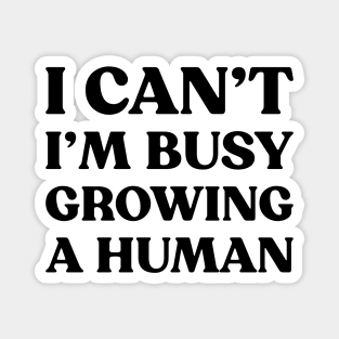 I Can't I'm Busy Growing A Human Funny Pregnancy (Black) Magnet