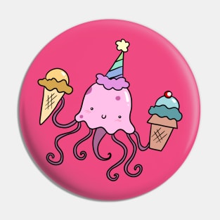 Party Jellyfish with Two Icecream Cones Pin
