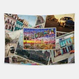 Greetings from Havana in Cuba Vintage style retro souvenir Tapestry