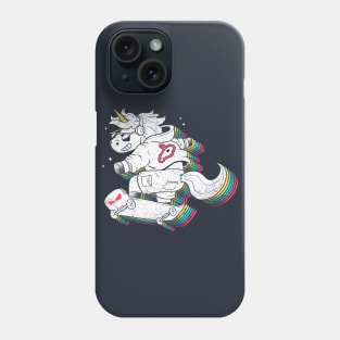 Rainbow Skate Unicorn  - Cute Sparkle Skater Xmas Gift Phone Case