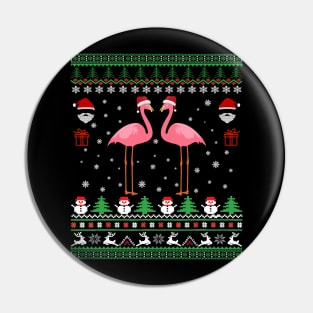 ugly christmas sweater - Flamingo ugly christmas sweater Pin