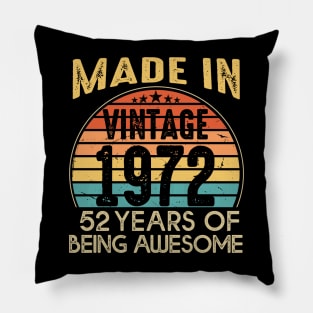 T4691972 Vintage 1972 52 Years Old Being Awesome Pillow