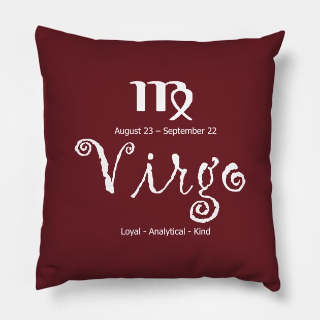 Virgo astrological sign design Pillow by halazidan