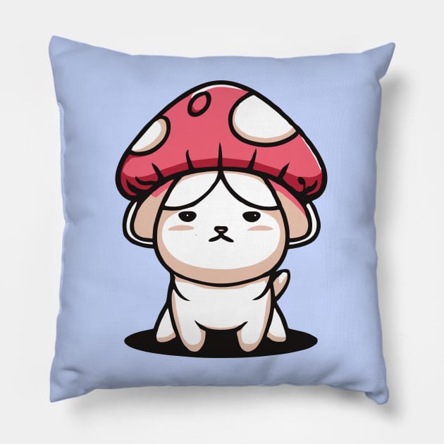 Merle Pitbull Kawaii Red Nose Dog Pillow by Kawaii Bomb