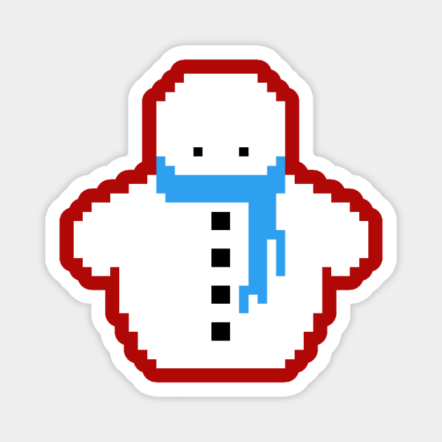 Cute Christmas Pixel Snowman Magnet by perdita00