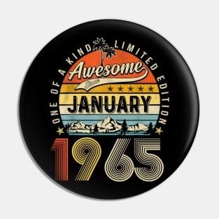 Awesome Since January 1965 Vintage 58th Birthday Pin