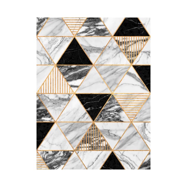 Marble Triangles 2 - Black and White by ZoltanRatko