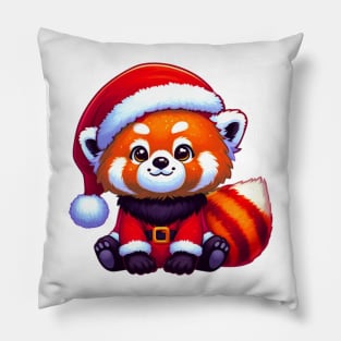 Red Panda Santa Pillow