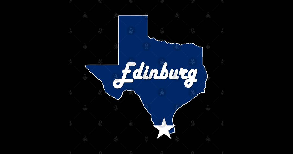 City of Edinburg Texas Lone Star State Map Navy Blue Edinburg Texas