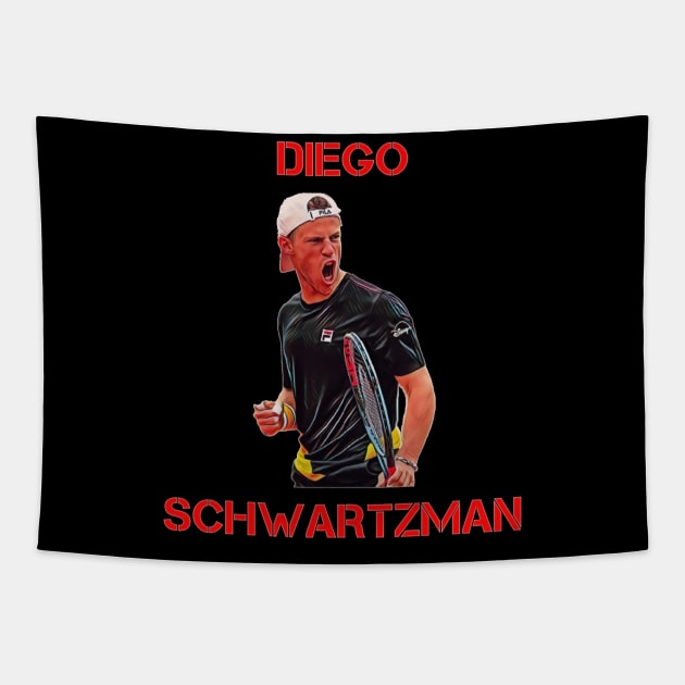 Diego Schwartzman Tapestry by BorodinaAlen