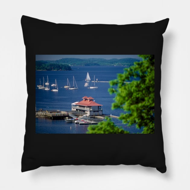 Burlington Vermont and Lake Champlain. Pillow by robophoto