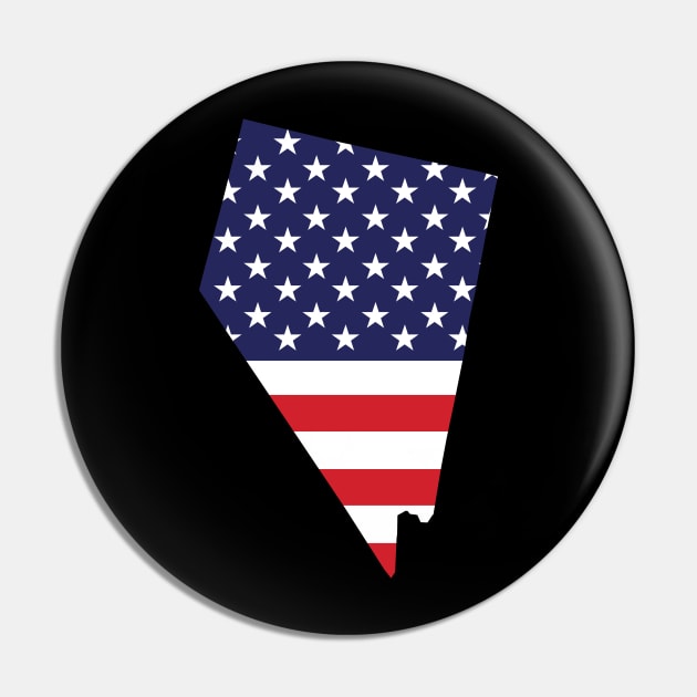 Nevada State Shape Flag Background Pin by anonopinion