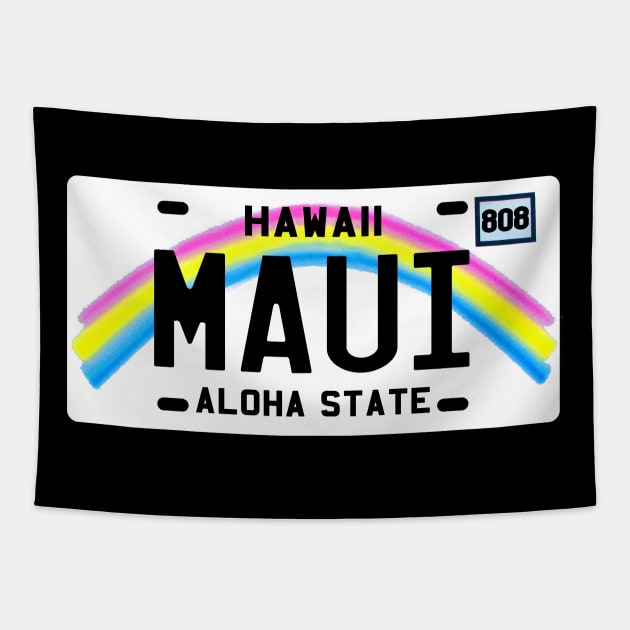 Maui license plate Tapestry by Aloha Designs