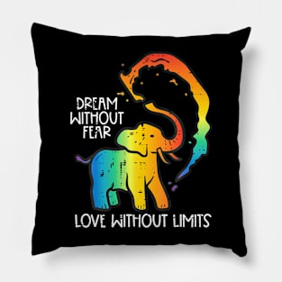 Gay Elephant Dream Without Fear  Pride Lgbt Women Men Pillow