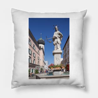 Max-Josefs-Platz, Rosenheim, Upper Bavaria, Bavaria, Germany, Europe Pillow