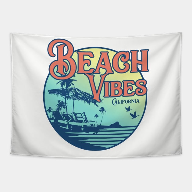 Beach Vibes California Tapestry by SSSD