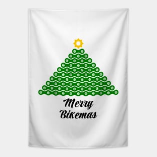 Cycling Christmas Tree (White Background) Tapestry