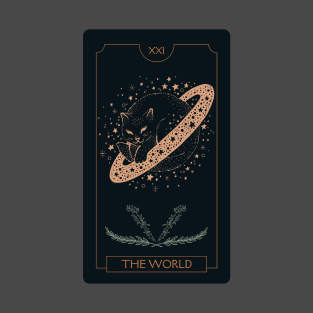 Cat Tarot Card | The World XXI T-Shirt