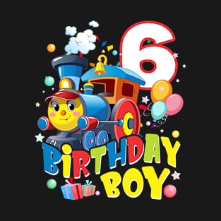 6th Birthday Train Boys Girls 6 Years Old I'm Six T-Shirt