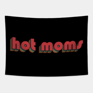 Hot Moms - Retro Rainbow Typography Style 70s Tapestry