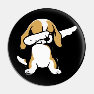 Dabbing Beagle Dab Dog Owner Retro Funny Dog Pin