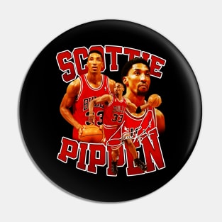 Scottie Pippen Basketball Legend Signature Vintage Retro 80s 90s Bootleg Rap Style Pin