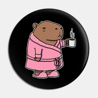 Capybara Coffee Bath Robe Pin