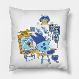 happy bluey funny Pillow