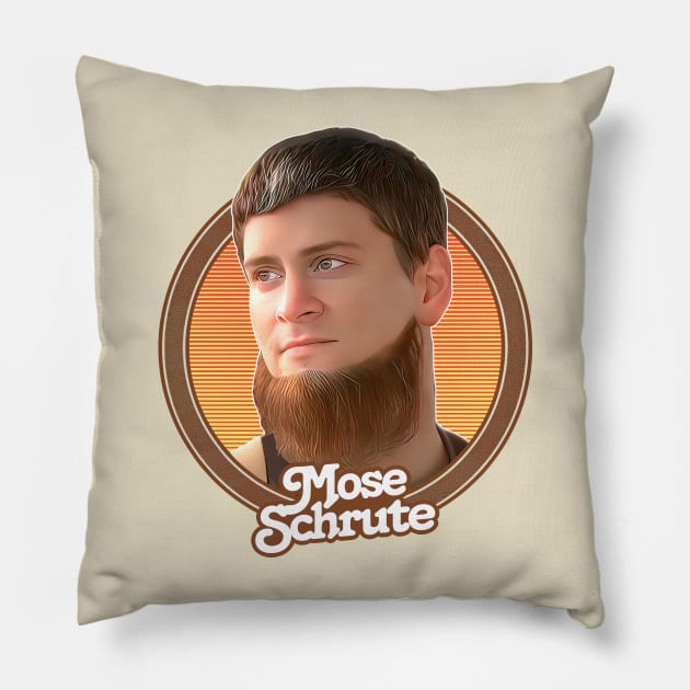 Mose Schrute \/\ Retro Style Fan Artwork Pillow by DankFutura