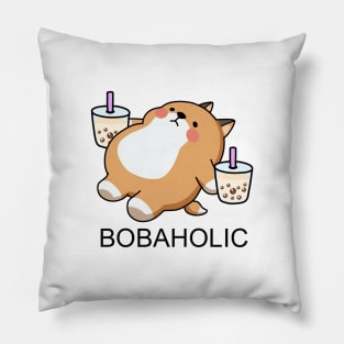 Lazy Bobaholic Shiba Loves Boba! Pillow