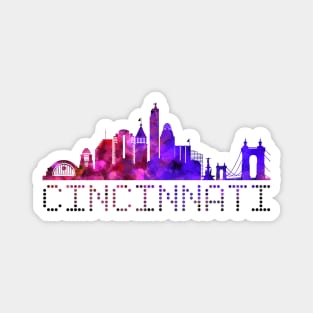 Cincinnati Skyline Purple Magnet