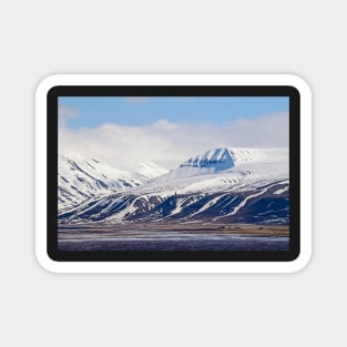 Snow Covered Mountains on Arctic Spitsbergen Magnet