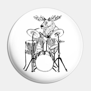 SEEMBO Moose Playing Drums Drummer Drumming Music Fun Band Pin