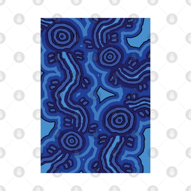 Aboriginal Art Blue Campsites by hogartharts