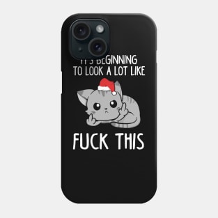 Ugly Christmas Sweatshirt For Cat Lovers and Christmas Parties. Phone Case