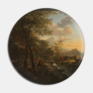 Italian Landscape with a Draughtsman by Jan Both Pin