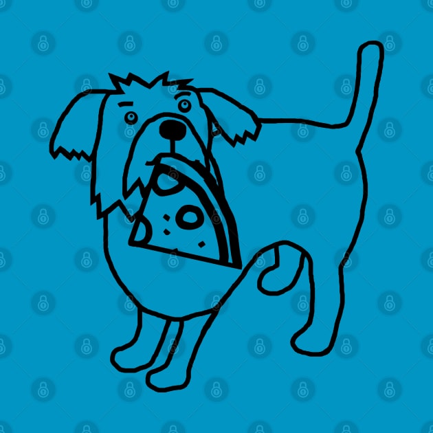 Cute Dog and Funny Pizza Slice Outline by ellenhenryart