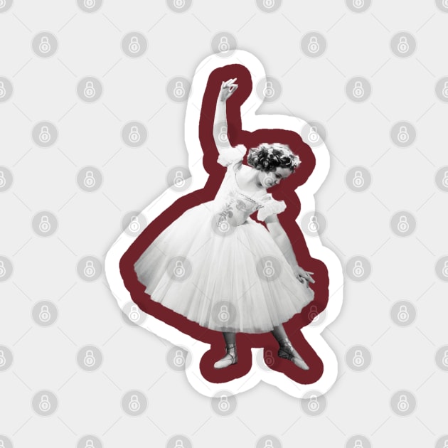 Shirley Temple Black and White Ballerina Magnet by RetroSalt