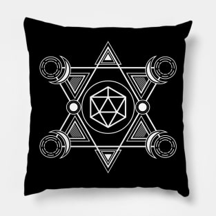 Minimalist Geometric Polyhedral D20 Dice Green Tabletop Roleplaying RPG Gaming Addict Pillow