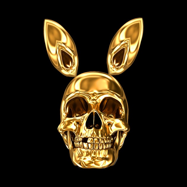 Golden Magic SKULL Rabbit | Missing Tooth Acid Bunny Skull Psychedelic POPART & Design by Tyler Tilley (tiger picasso) by Tiger Picasso